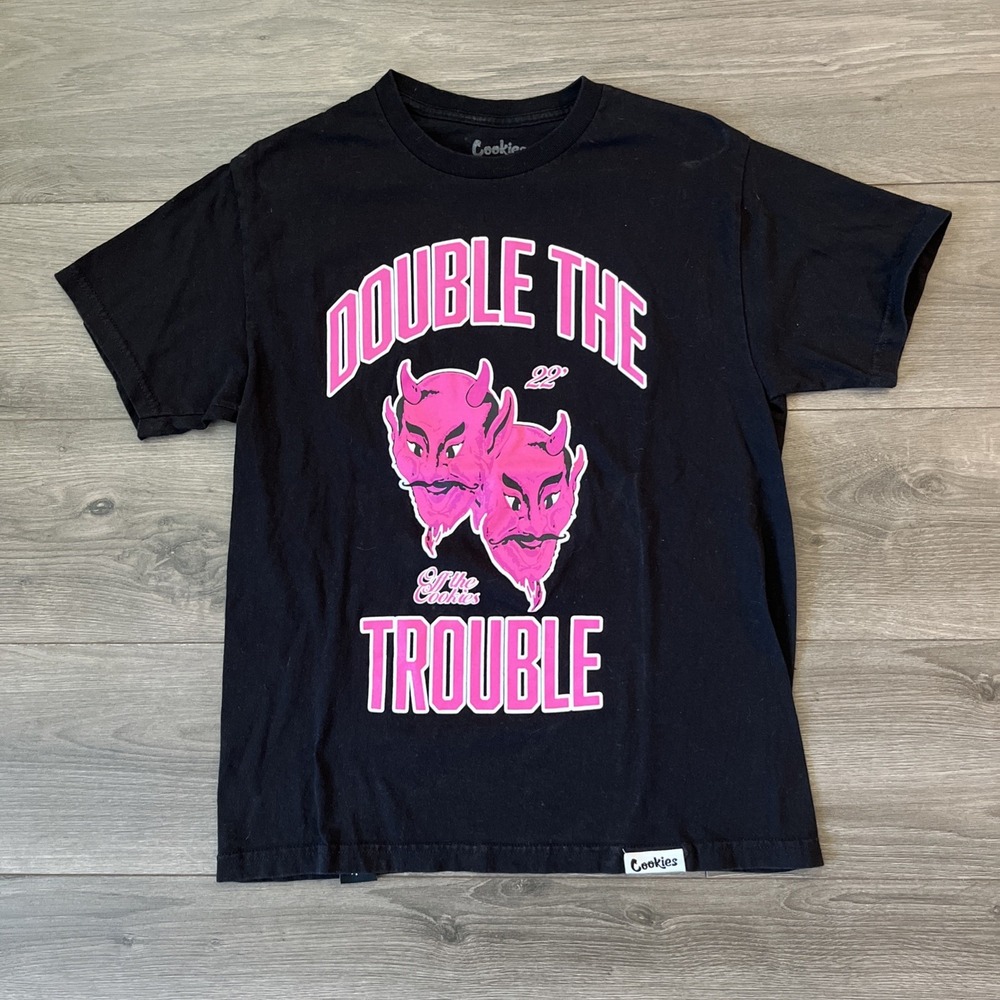 Cookies Mens M T Shirt Double The Trouble Black Short Sleeve